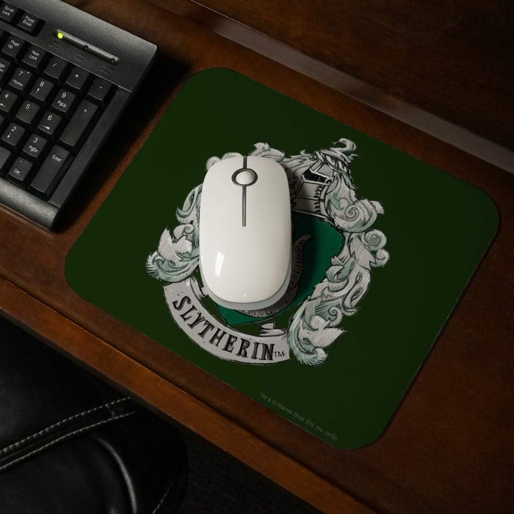 Harry Potter Slytherin Painted Crest Low Profile Thin Mouse Pad Mousepad