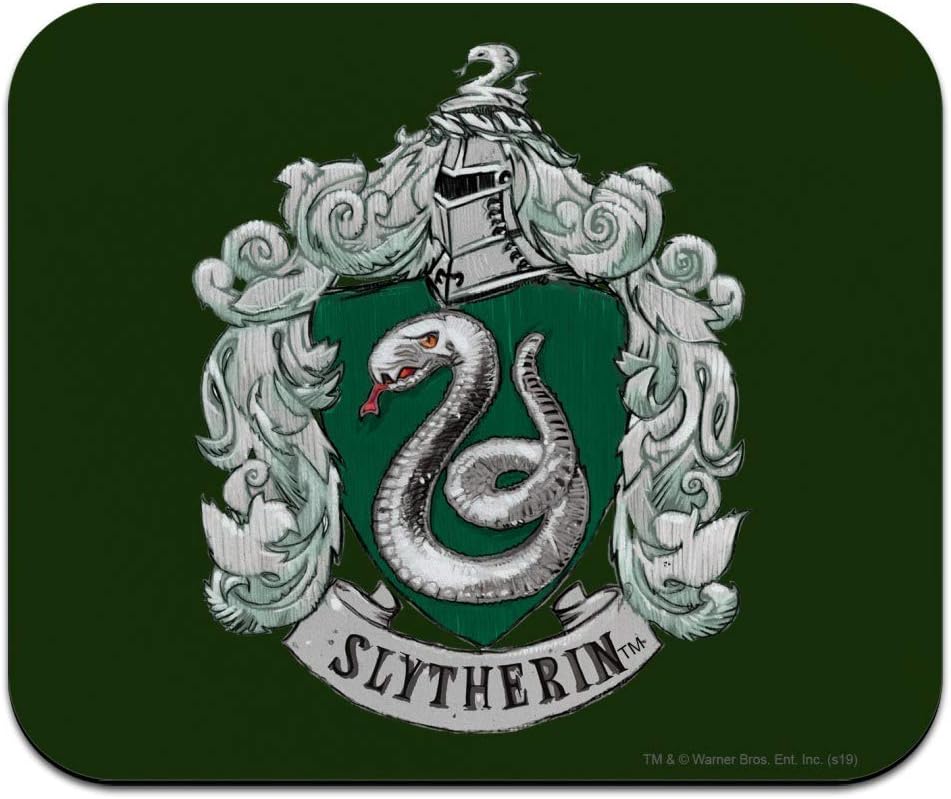 Harry Potter Slytherin Painted Crest Low Profile Thin Mouse Pad Mousepad