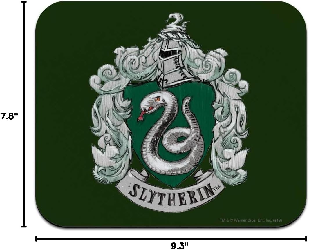 Harry Potter Slytherin Painted Crest Low Profile Thin Mouse Pad Mousepad