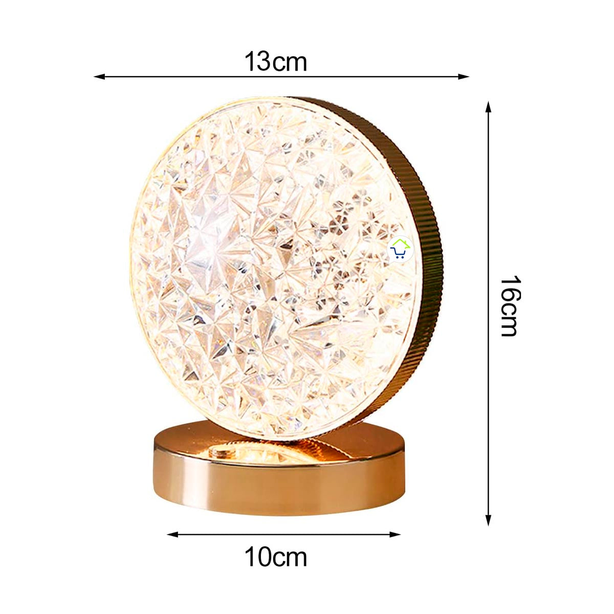 Lámpara Táctil Efecto Cristal