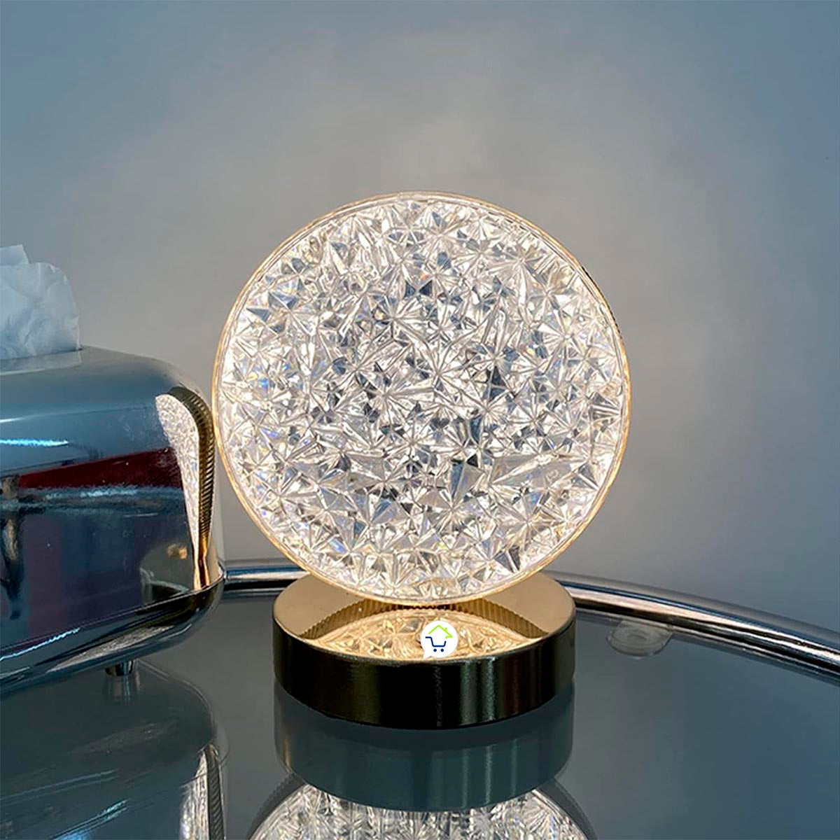 Lámpara Táctil Efecto Cristal
