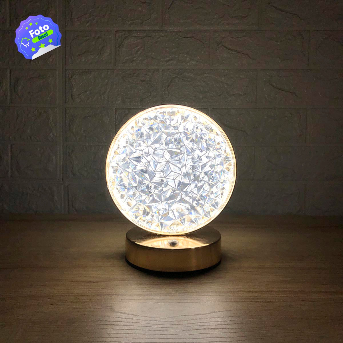 Lámpara Táctil Efecto Cristal