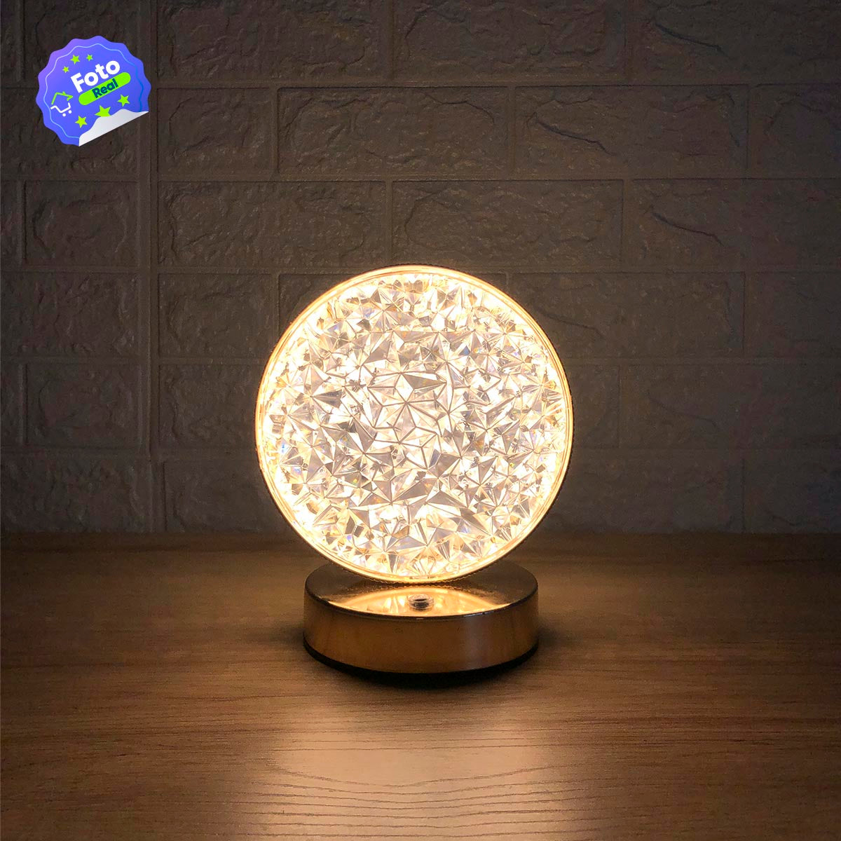 Lámpara Táctil Efecto Cristal