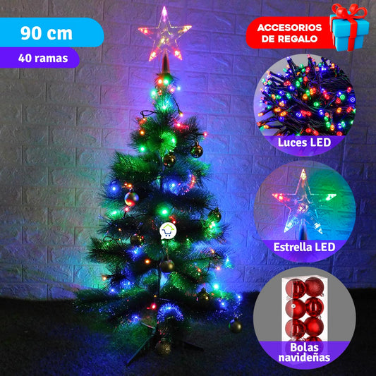 Árbol Navidad 90 cm Combo Adornos B3656